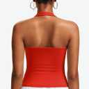 Avidlove Womens Tank Tops Double Layer Summer Ruched Going Out Tops Basic Cami Sexy Crop Tops Y2k Outfits Red M (Red, M)