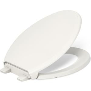 KOHLER 4733-RL-96 Glenbury ReadyLatch Quiet Close Elongated Toilet Seat, Soft Close Toilet Seats, Biscuit