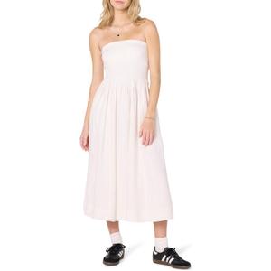 The Drop Women's Hellen Strapless Mixed Media Maxi Dress (White), XL