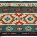 Green Southwest Tribal Navajo Aztec Fancy Abstract Geometric Ethnic Hipster Window Curtain Valance Blackout for Decorative Privacy Rod Pocket 52 X 16 Inches