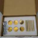 Goo-Ki 6 Pack Classic Elegance Brushed Gold Cabinet Knobs with Backplate - Luxurious Detail for Kitchen - Modern Handles for Home Improvement Hardware