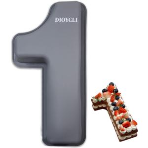 Dioycli Number Cake Molds for Baking 3D Silicone Cake Molds DIY Personalized Cake Pan for Birthday Wedding and Anniversary Number 1 Cake Pan of 10 Inch