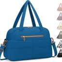 Pritent Travel Duffle Bag,Puffer Carry On Duffel Bag with Laptop Compartment Waterproof Overnight Weekender Bags for Women Large Hospital Tote Bags for Labor and Delivery (Large, Blue)