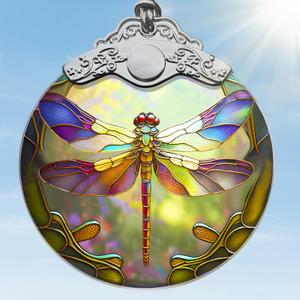 Stained Glass Christmas Ornament, Jocidea Dragonfly Christmas Decorations, Christmas Tree Ornament, Dragonfly Lovers Gifts, Holiday Decor and Xmas Gifts Ideas