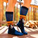 Lavley Outdoors Socks - Hiking and camping gifts for men and women - Great for nature lovers - Holiday or birthday gift (One Size, Id Rather Be in the Mountains)