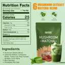 Mushroom Matcha with 6 Adaptogenic Mushrooms and Ceremonial-Grade Matcha, MCT Oil, Coconut Milk Powder for Better Energy, Focus, Digestion and Immunity, 30 servings (EXP 08/01/27)