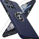 JAME for Motorola Moto G 2025/2026 Case, Moto G Play 2026 Case with Screen Protector, Dual Layer Military Grade Shockproof Cover with Ring Holder Stand Kickstand Protective Phone Cover, Blue