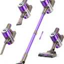 WLOTPO Vacuum Cleaners for Home,Cordless Vacuum Cleaner,Lightweight Stick Vacuum Cordless Rechargeable,Self-Standing Design,LED Touch Screen,Vacuum for Hardwood Floors,Carpet,Pet Hair(Deep Purple)