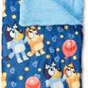Silk Touch Sherpa Slumber Bag for Boys and Girls, Sleeping Bag with Zipper, 27 x 56 inches