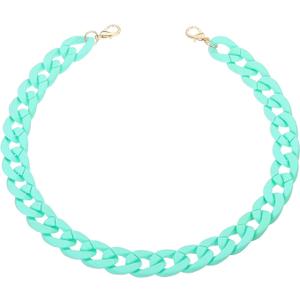 PATIKIL Acrylic Purse Chain, 24 Inch Acrylic Chain Linking Rings Handbag Strap Quick Link C-Clips Hooks Connectors for Jewelry Making DIY Craft Purse Eyeglass, Matte Grass Blue