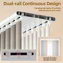 Double Row Curtain Track Ceiling Mount, Silent Heavy Duty Drop Aluminum Track Set for Curtains-Room Divider, Flexible Bendable Curtain Rail System for Living Room Bedroom(White,1m3.3ft)