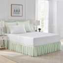 Laura Ashley Home - Cotton Ruffled Bedskirt, Lightweight Home Decor with Classic Style (Blue, King) (Full, Green)