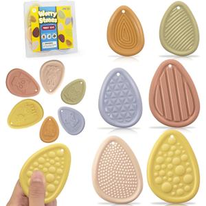 Fidget Toys Sensory Stone for Kids Adults - 6PCS Worry Stone for Autism Kids Calming Down - Fidget Stress Toys for Anxiety Relief - Small Students Prizes Fidget Toys - Christmas Stocking Stuffers