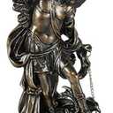 Pacific Giftware St. Michael San Miguel The Great Protector Archangel Defeating Lucifer Figurine on Wooden Base with Brass Name Plate Polyresin Home Decor 8.13" H