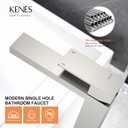 KENES Brushed Nickel Vessel Sink Facuet Single Handle Tall Bathroom Sink Faucet Vanity Bathroom Faucet Basin Mixer Tap with Water Supply Hose and Pop Up Sink Drain, LJ-9031A