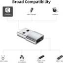 for CarPlay/Car Charger Adapter for iPhone 17 16 15 Pro Plus Cable, USB to USB C Adapter USB2.0 OTG Connector for Samsung Galaxy S25 S24 S23 S22 S21 S20, Pixel 10 9 8 7 6 Pro, Sliver, 4-Pack