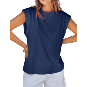 Tankaneo Womens Cap Sleeve Tank Tops Cotton Summer Casual Loose Fit Basic Tee Shirts 2025 Fashion XL