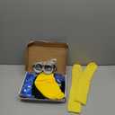 7Pcs Girls Yellow Costume Accessories Set Kids Halloween Cosplay Outfit with Beanie Goggles Gloves Suspenders Tutu Skirt Socks Crossbody Bag