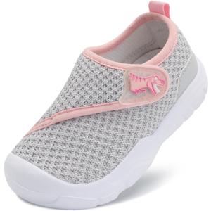 LeIsfIt Toddler Shoes Girls Boys Wide Barefoot Shoes Kids Breathable Sneakers Lightweight Tennis Athletic Walking Sneakers Slip On