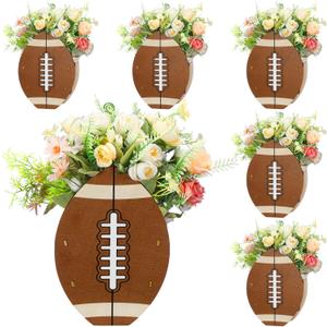6 Pcs Wooden Centerpieces for Tables Baby Shower Decorations Tabletop Boxes Party Favor for Birthday Baby Shower Wedding Garden Tea Party(Football)