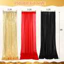 Tingjoo 7 Pcs Red Black Gold Movie Night Sequin Backdrop Curtains with Red Carpet 2ft x 8ft Photo Background Curtain Stage Door Entrance Runner Cover for VIP Movie Night Party Wedding Birthday Decor