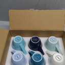 Porcelain Coffee Mugs Set of 6, 13 Ounce Coffee Cups with Handle, Ceramic Tea Mugs for Latte, Hot Tea, Cappuccino, Mocha, Cocoa, Blue Assorted Colors Mug Gift Set, Dishwasher and Microwave Safe