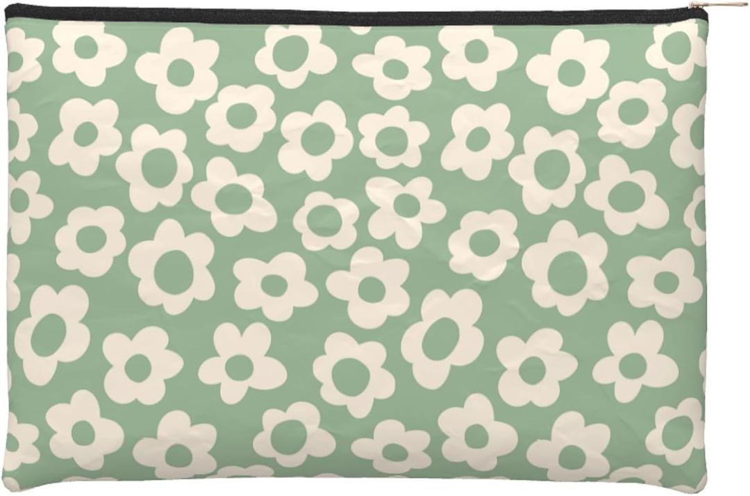 Flowers Silhouettes Cosmetic Bag Personalized Small Makeup Bag for Women Zipper Pouch Organizer Bags Gift Idea