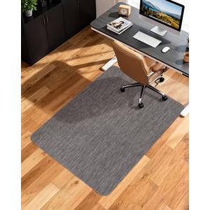 Soimeat Office Chair Mat for Hardwood Floor, 46.9" x 60.1" Non-Slip Desk Computer Chair Mat, PVC Floor Mat for Rolling Chair, Heavy Duty Wood/Tile Floor Protector Desk Rug for Home, Dark Grey