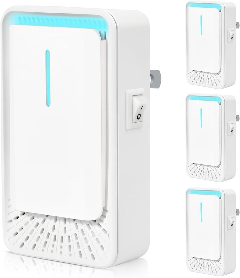 Plug In Air Ionizers - 3 Pack Negative Ion Technology Air Purifier, Quiet Mini Air Freshener for Home, Bedroom, Office, Basement - Portable Air Purifiers for Odor, Dust, Smoke, Pets Smell, White (3PCS)