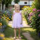 Baby Girls Tutu Flowers Dress, Toddler Baby Girls Sleeveless Sundress,Layered Princess Tulle Sundress Party Dress (Purple)