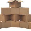 Cardboard Moving Boxes for Packing and Shipping, Large Size, 20" x 20" x 15", Brown, 12-Pack