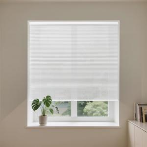 Allesin Cordless Light Filtering Cellular Shades, Honeycomb Blinds for Windows, Thermal Insulated & Privacy Protection, Soft Light Window Coverings for Living Room & Office, White, 35" W x 64" H