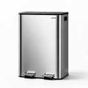 Kitchen Trash Can, 2×8 Gal （30l+30l）Stainless Steel Garbage Can with Lid | Stainless Trash Bin with 2 Removable Inner Buckets, Soft-Close Foot Pedal, Fingerprint-Resistant for Kitchen Home Office