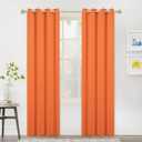 MYSKY HOME Orange Blackout Curtains for Kids Bedroom Thermal Insulated Shades Curtain for Closet Door Draperies Room Darkening Privacy Protection Grommet, 2 Panels, 52W x 84L, Orange