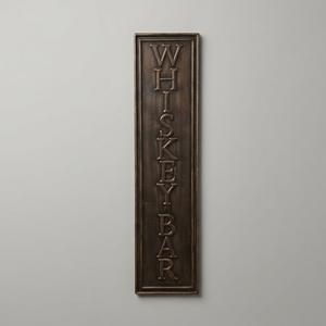 Bronze Metal Whiskey Bar Sign