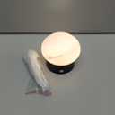 Small Decorative Lights Bedside Table, Round Marble Cordless Table lamp, USB Rechargeable Dimmable Desk Lamp Touch Bedside Lamp for Night at Nursery/Bedroom/Office/Outdoor Patio/Meditation/Gift