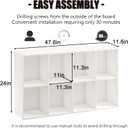 Wooden 8 Cube Storage Organizer with Closed Back Panel,White Cube Shelf Cubby Storage Organizer with Compartments for Living,Bookshelf, Easy to Install (White, 8 Cube-11in)