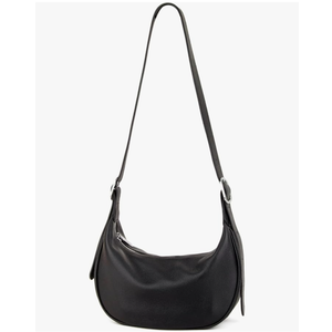 Casual Soft Leather Hobo Bags Women Crossbody, Trendy Crescent Shoulder Bag and Mini Purse, Black, Small