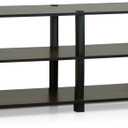 Furinno TURN-S-TUBE TV Stand, 3-Tier Open Frame Design Entertainment Center, TV Console for TV up to 46 Inch, Toolless Assembly, for Living Room, Bedroom, Dark Brown