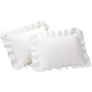 Fresh Ideas Ruffled Pillow Sham 2 Pack, King, White