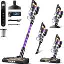 Cordless Vacuum Cleaner for Home, 580W/48KPa Powerful Suction, 65 Min Runtime, Lightweight Stick Vacuum with Touch Screen & Wall Mount, Handheld Vacuum for Pet Hair, Carpet & Hard Floors (Purple)