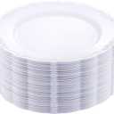 DaYammi 36PCS White Plastic Plates, Heavy Duty White Disposable Plates Premium 10inch Dinner Plates Hard Plastic Plates Disposable for Party Wedding Bridal Shower