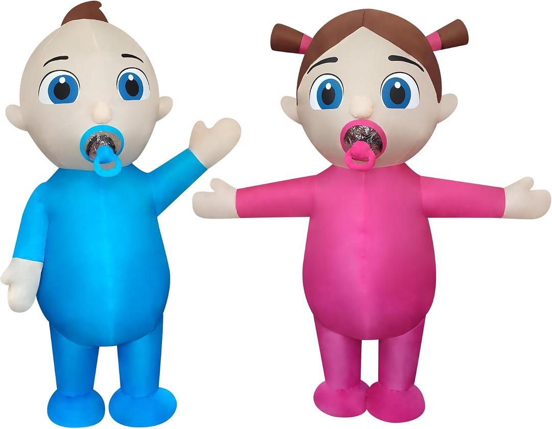 2 Packs Inflatable Baby Costume Boy/Girl Blow Up Costume for Adult/Gender Reveal Party/Baby Shower Party/Halloween