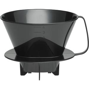 Fino Pour-Over Coffee Brewing Filter Cone, Number 4-Size, Black, Brews 8 to 12-Cups