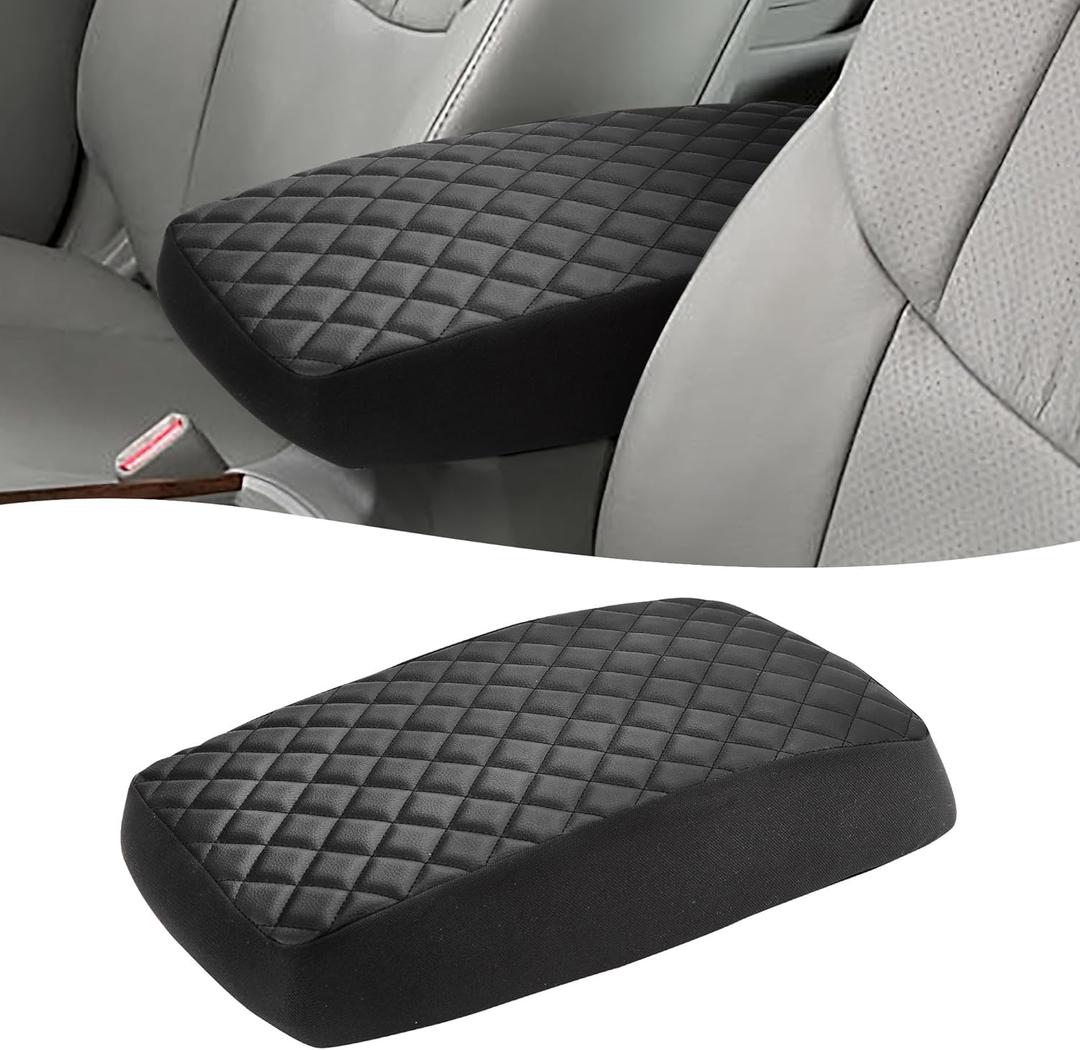 KBH Center Console Armrest Cover for Toyota Avalon 2005 2006 2007 2008 2009 2010 2011 2012, Car Arm Rest Lid Protector Soft Covering, Vinyl Leather, Anti-Scratch, Black