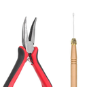 Hair Extensions Tools Hair Extension Pliers for Beads, Micro Pulling Needle Hooks and Loop Threader Micro Link Tools for Hair or Feather Ring Loop Hair , 5.12 x 2.56 x 0.63 inches; 3.17 ounces