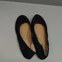 Essentials Women's Belice Comfortable Slip-On Ballet Flats Shoes, Black Microsuede, 11 Wide