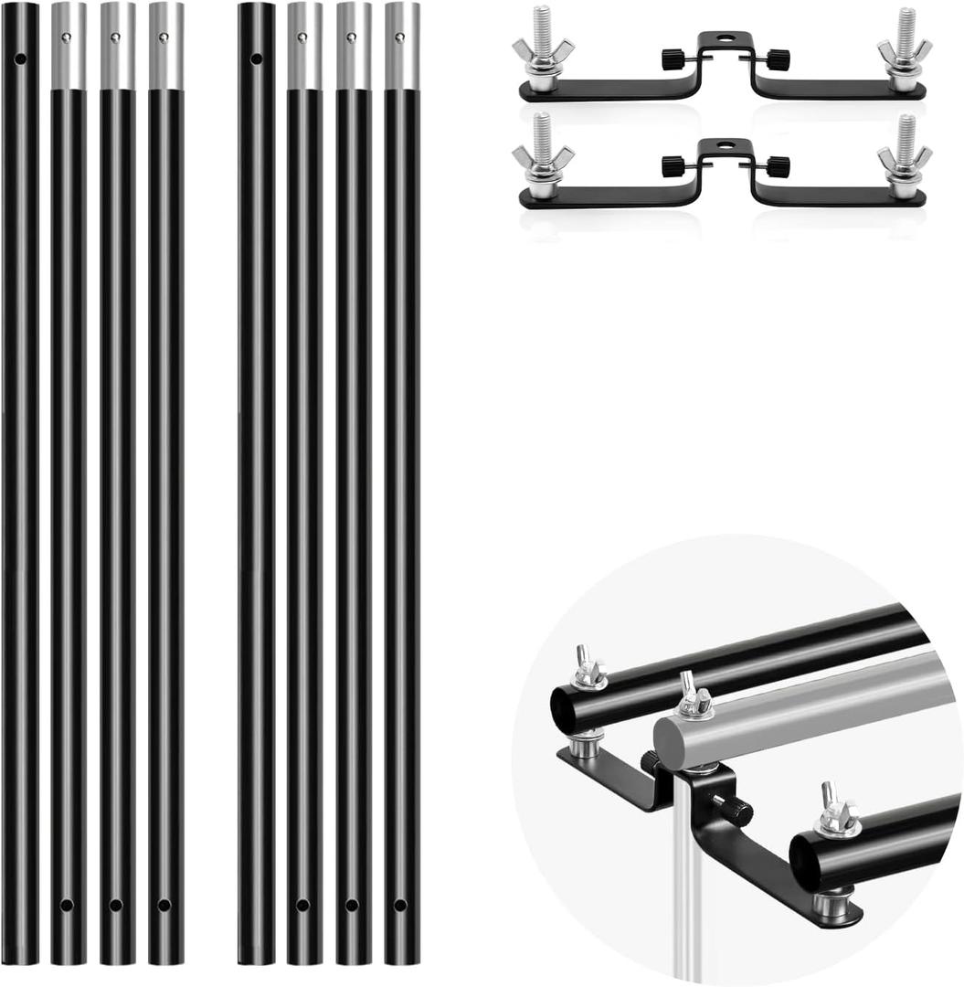 LimoStudio [2-Set] 10 ft Wide Crossbar, 4-Section/Triple Crossbar Mount, 2-Piece Set, Photography Lighting Muslin Backdrop Support Crossbar, Wide Compatibility, AGG3295