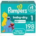 Pampers Diapers - Baby Dry - Size , 198 Count, Absorbent Disposable Infant Diaper 