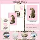 3Pcs Framed Leopard Wall Art Trendy Pink Lips With Bow Canvas Funky Cheetah Wall Decor Pictures Fashion Lucky 8 Ball Poster Prints for Dorm Bedroom Ready to Hang 16x24in